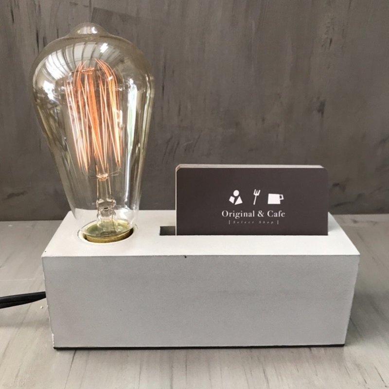 曙MUSE 長形名片水泥桌燈 LED燈 鎢絲燈泡 USB燈 擺飾 - 燈具/燈飾 - 水泥 灰色