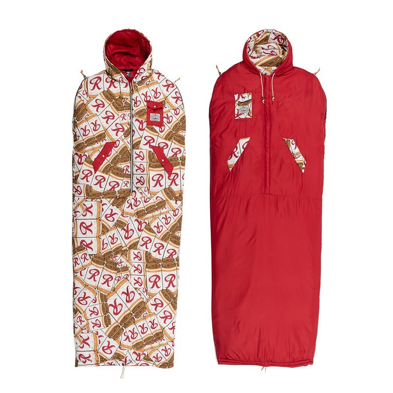 POLER NAPSACK X RAINIER Reversible Sleeping Bag / Print.Red - Camping Gear & Picnic Sets - Other Materials Red