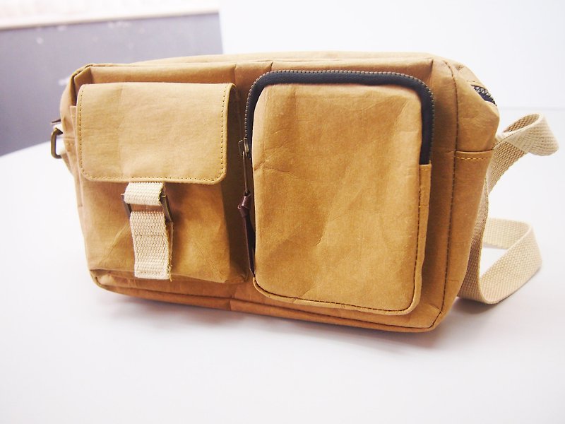 Washable Paper Hand Bag Shoulder Bag Bag pure tote shoulder bag Laptop bag  Bag - Clutch Bags - Paper Brown