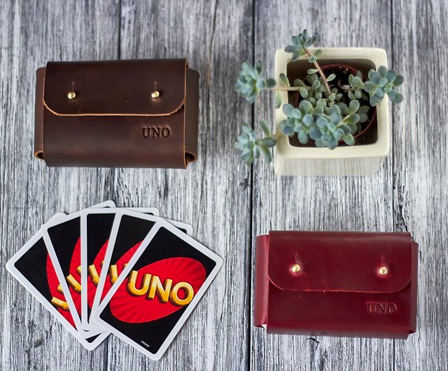 Personalized Leather Case for UNO Card Custom Leather UNO Card Holder  Leather UNO Deck Box 
