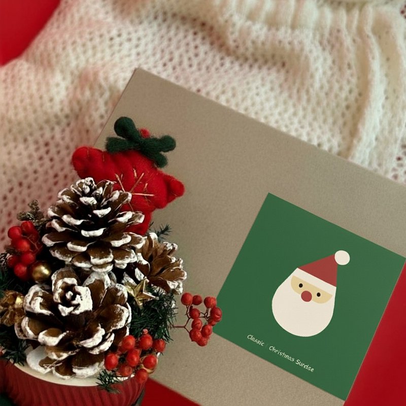 經典聖代(紅色款)/聖誕樹/松果/體驗包/diy/手作 - 乾燥花/永生花 - 植物．花 紅色