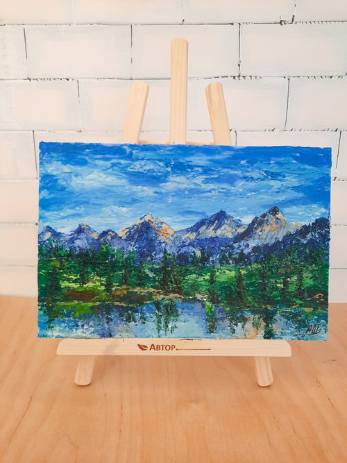 「大きな山」アクリル・ガッシュ 風景画 Mt. Fuji 2021 | Acrylic painting for beginners | Step by