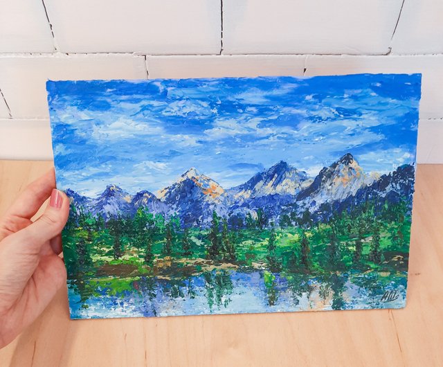 アクリル絵の具で「湖畔の風景」を描いてみた｜junya_art