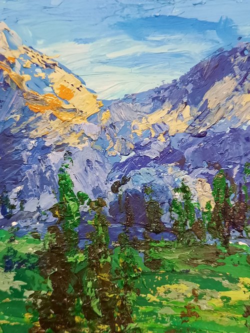 How to draw forest and river landscapes with acrylic paint