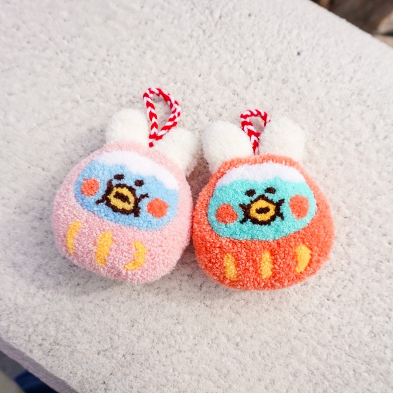 【毛神神】俄羅斯戳戳繡 兔兔達摩 DIY材料包 - 編織/刺繡/羊毛氈/縫紉 - 羊毛 