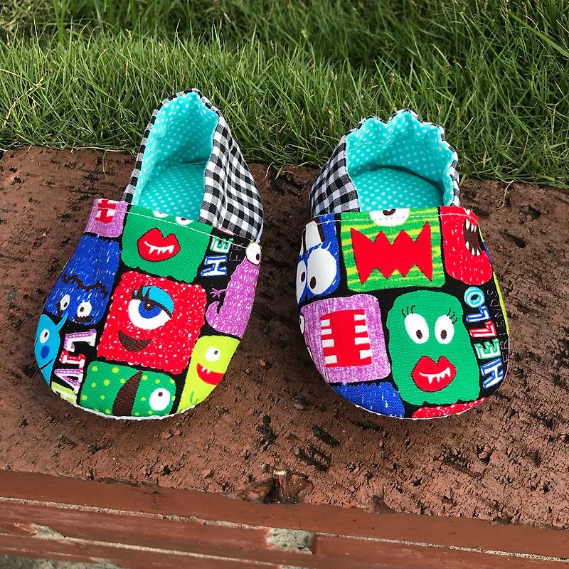 Little Monster toddler shoes - Baby Shoes - Cotton & Hemp Multicolor