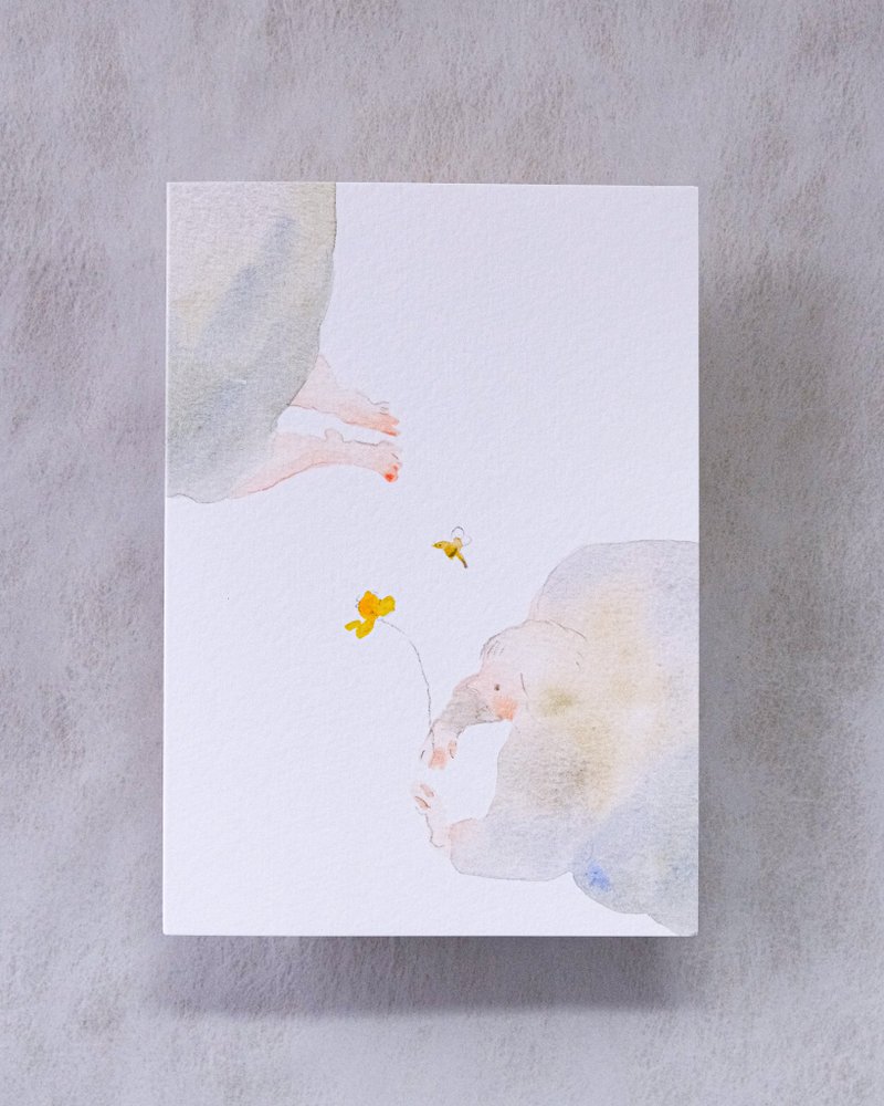 花與蜜蜂 (純插畫)  心意卡 - 卡片/明信片 - 紙 