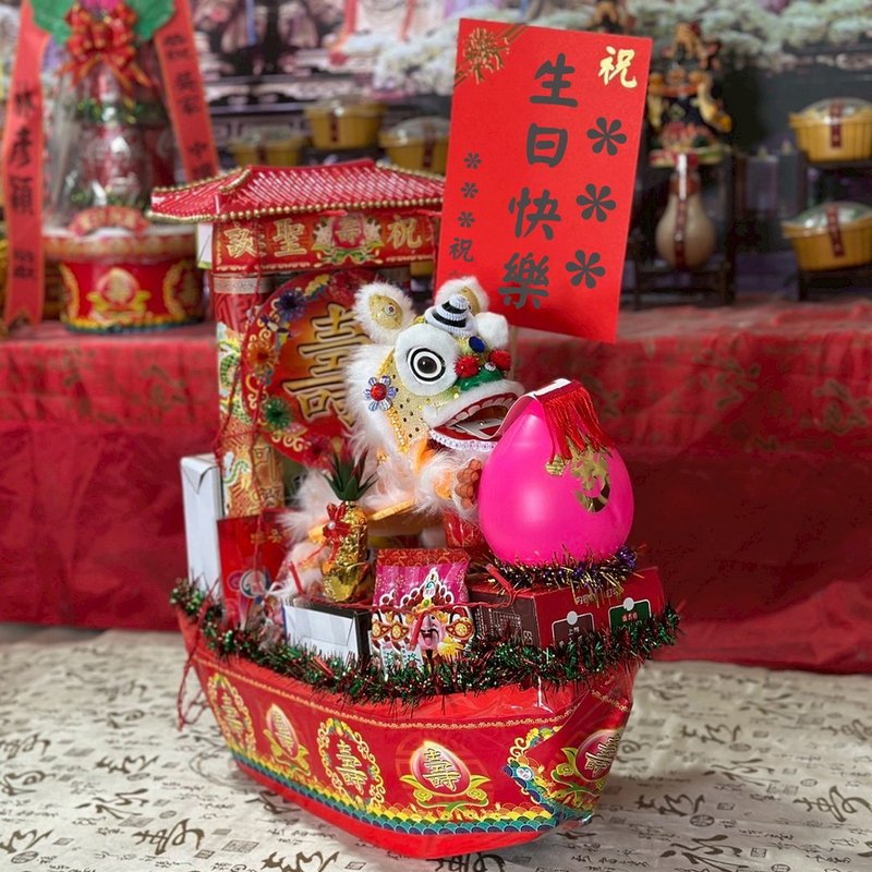 【老食說】廟門小船獅 - 擺飾/家飾品 - 紙 紅色