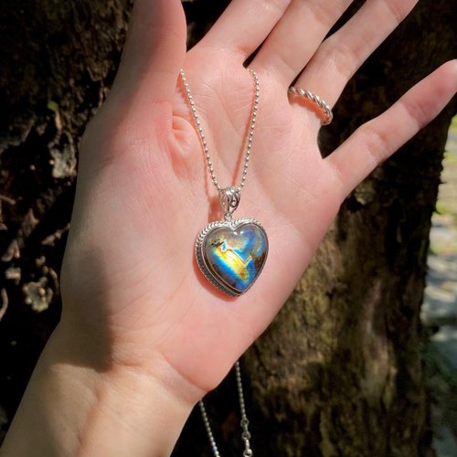 ウェルカムヤオ 925シルバー手作りフィンランドラブラドライト