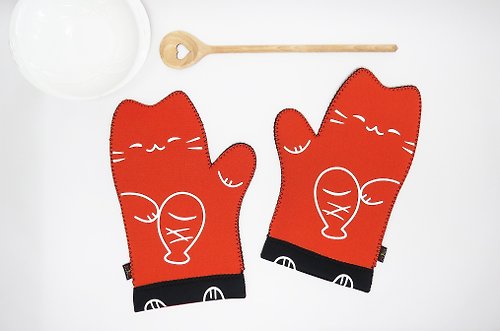 聖霖創意國際有限公司 多功能護手套—淘氣貓-橘 (一對入，附贈輕型切割墊)