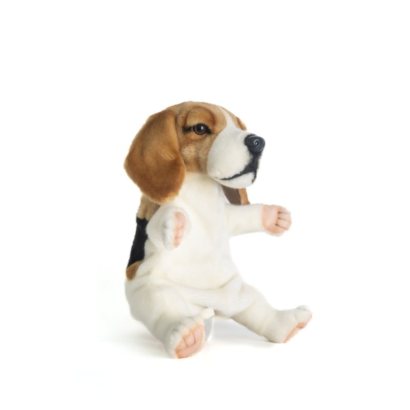 Hansa 8452-Hound 25 cm long - Stuffed Dolls & Figurines - Eco-Friendly Materials White