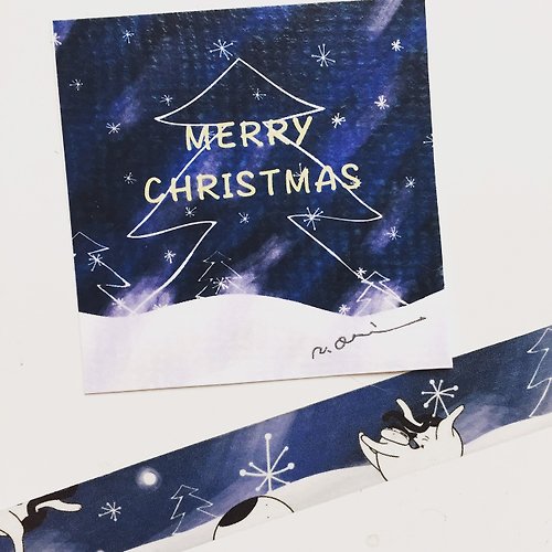 ”syoujotoneko少女と猫” 紙膠帶-記憶中的christmas藍色世界