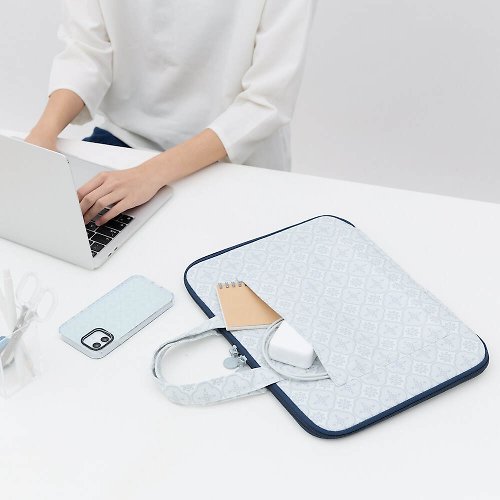 印花樂 inBlooom 13吋筆電收納包-差旅款/玻璃海棠/寧靜灰藍/經典新色 筆電包