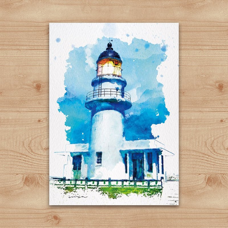 Postcard Painting Series-Sandiaojiao Lighthouse - Cards & Postcards - Paper White