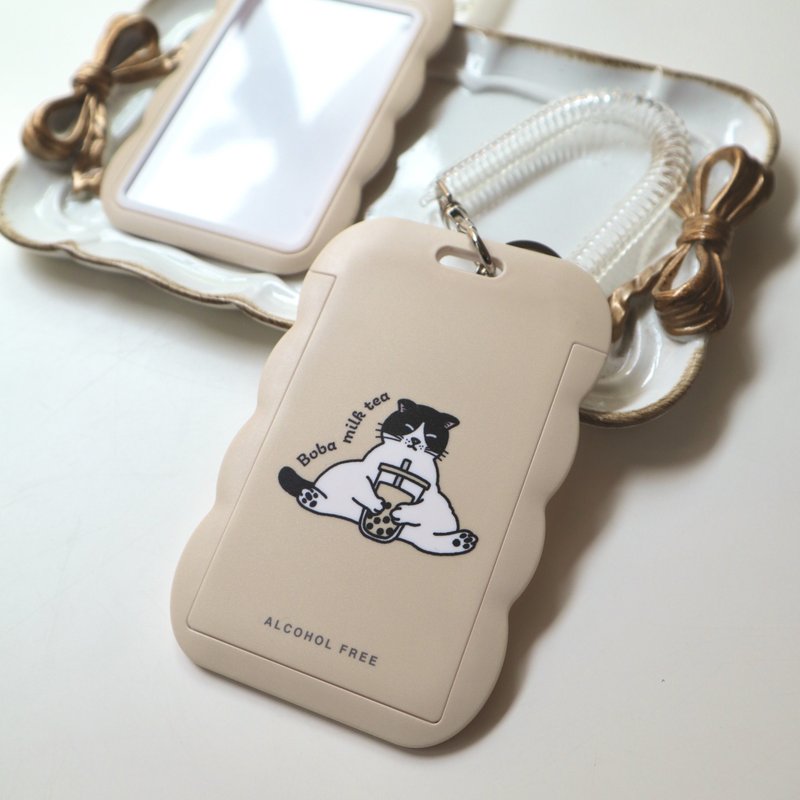 【Boba milk tea meow  珍奶控賓士喵】卡套 Card sleeve - 證件套/識別證套 - 塑膠 多色