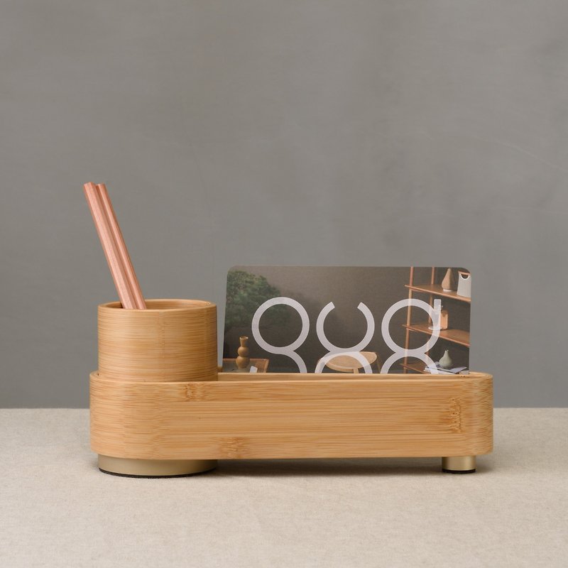 Gudee - ORSON stationery letter storage rack pen holder (dark brown/original bamboo color) - Pen & Pencil Holders - Bamboo Brown