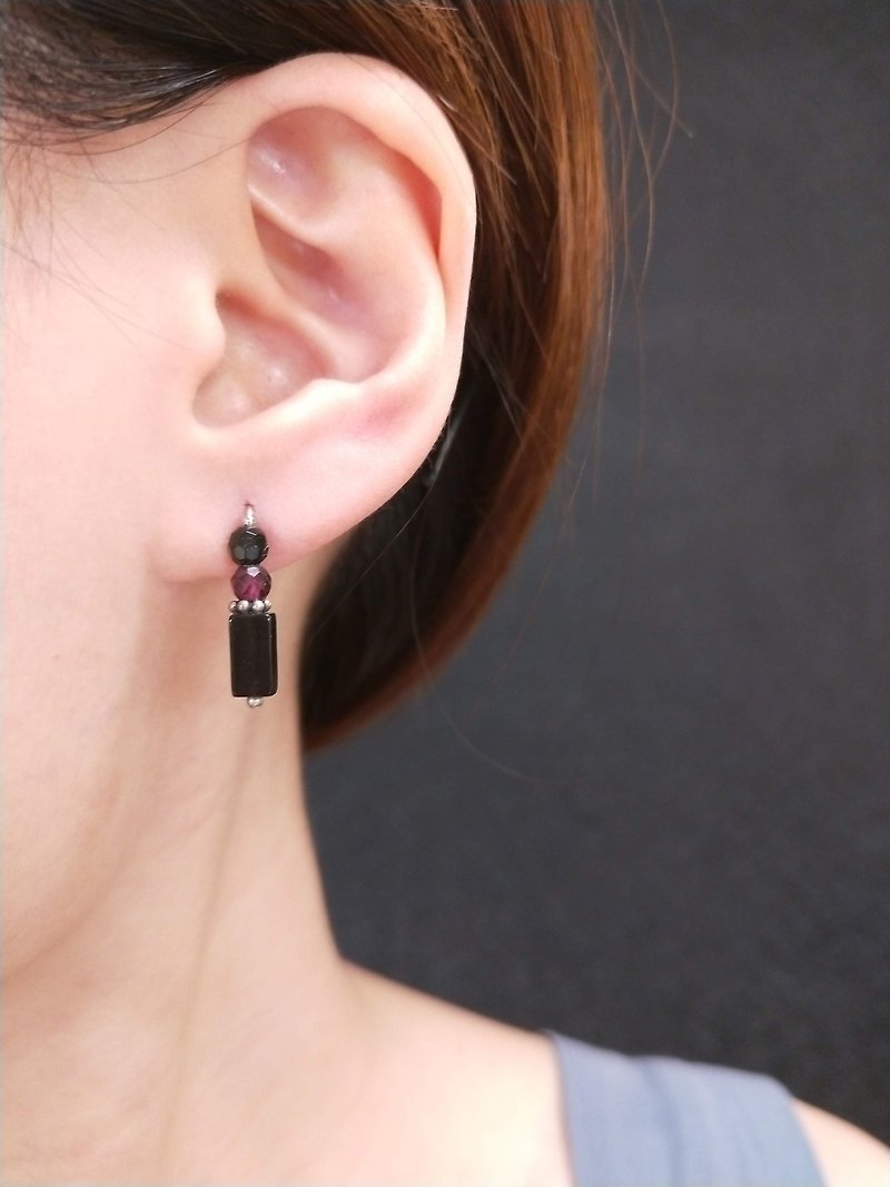 earring. Redstone Rumi Stone tourmaline *] [two way obedient Ear Earrings - ต่างหู - เครื่องเพชรพลอย หลากหลายสี