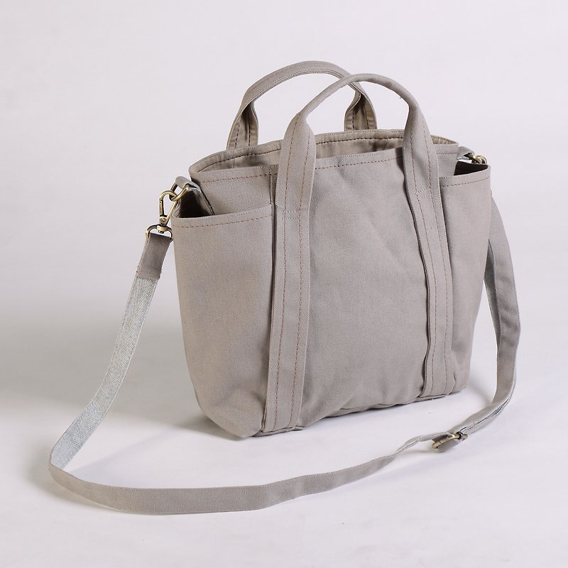 Messenger Tool Bag - Medium Gray - กระเป๋าแมสเซนเจอร์ - ผ้าฝ้าย/ผ้าลินิน สีเทา