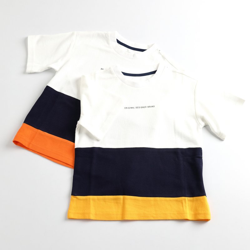 【出清優惠】刺繡針織棉T 橘/黃 - 男/女童裝 - 棉．麻 多色