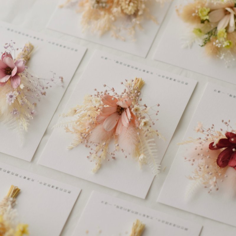 Wooden Flower Series | Mini Flower Card Dried flower Preserved Flower Wish Card - Dried Flowers & Bouquets - Plants & Flowers 