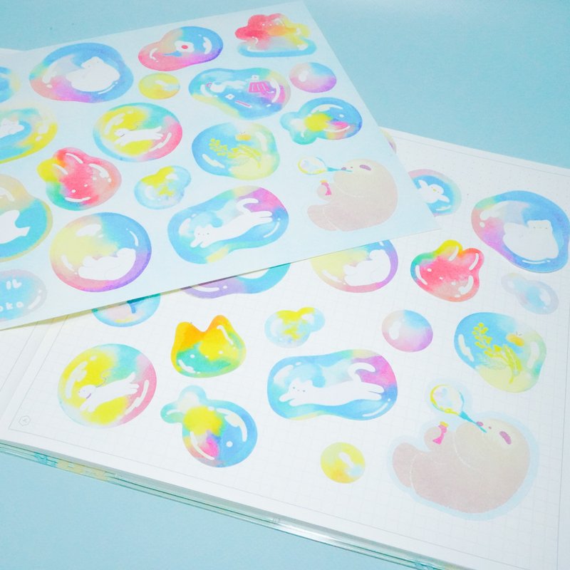 A5 sticker set (soap bubbles) - สติกเกอร์ - กระดาษ หลากหลายสี