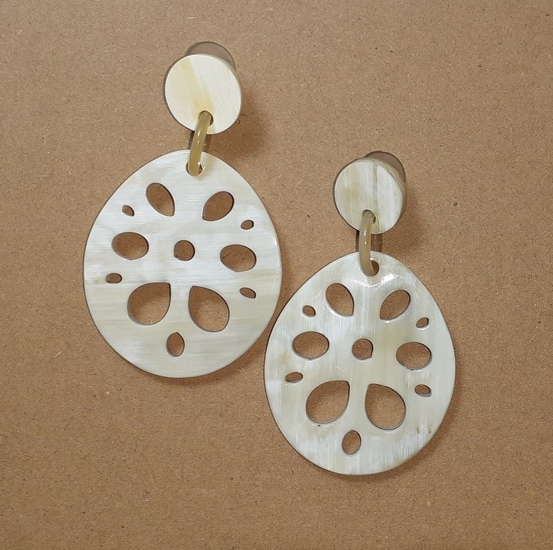 Handmade Earrings for Women Jewelry Gifts for Her from Buffalo White Horn - ต่างหู - วัสดุอีโค ขาว