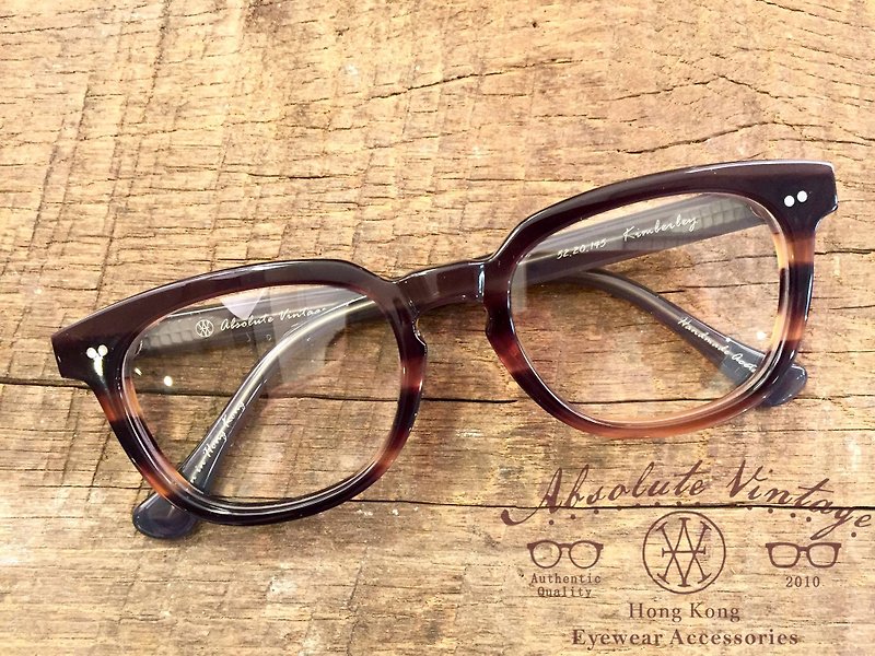 Absolute Vintage - Kimberley Road 金巴利道 方型幼框混色板材眼鏡 - Brown 啡色 - 眼鏡/眼鏡框 - 塑膠 