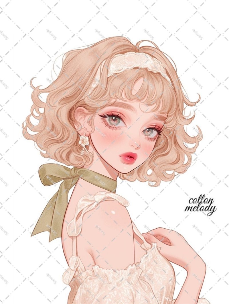 original sticker no.6926 人物ステッカー オリジナルステッカー 人物ステッカー 女の子ステッカー オリジナル人物ステッカー - 貼紙 - 紙 