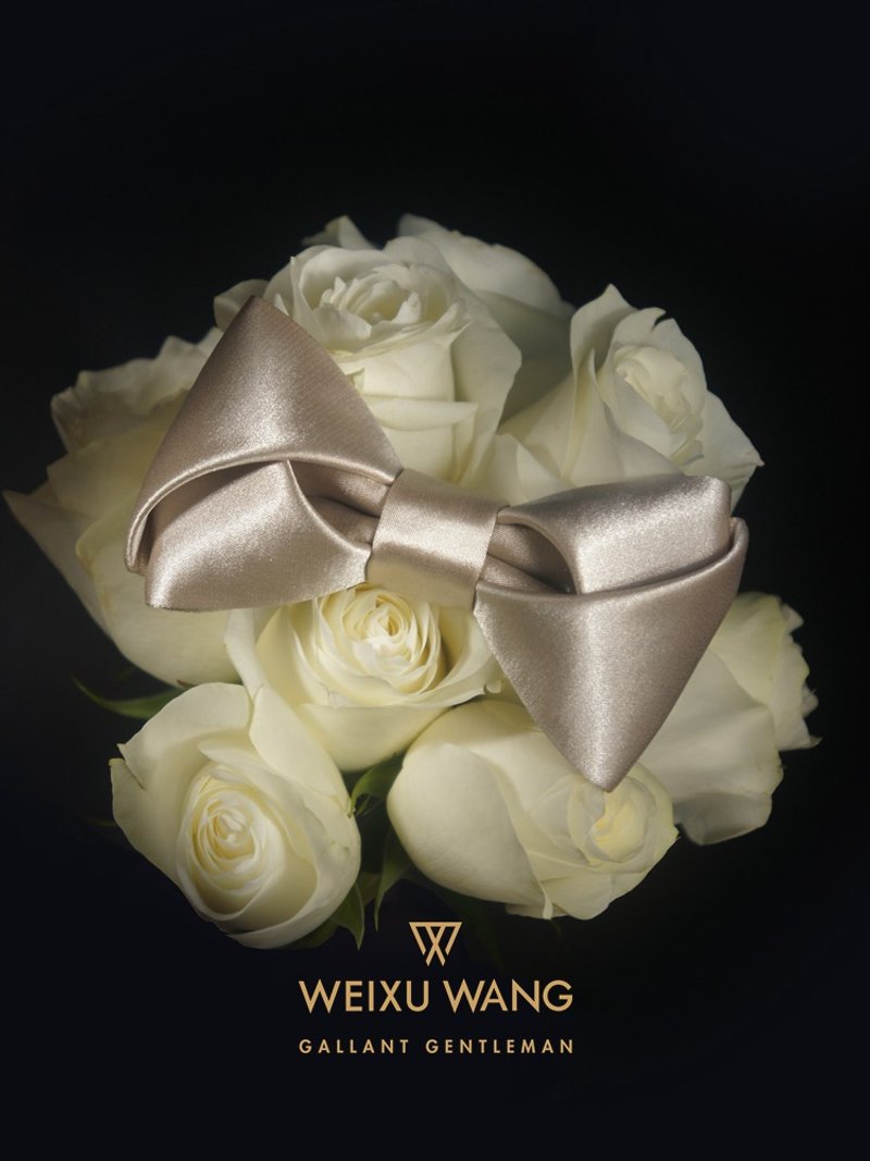 WEIXUWANG玫瑰系列原創手工領結婚禮煲呔bowtie - 領結/領巾 - 聚酯纖維 黑色