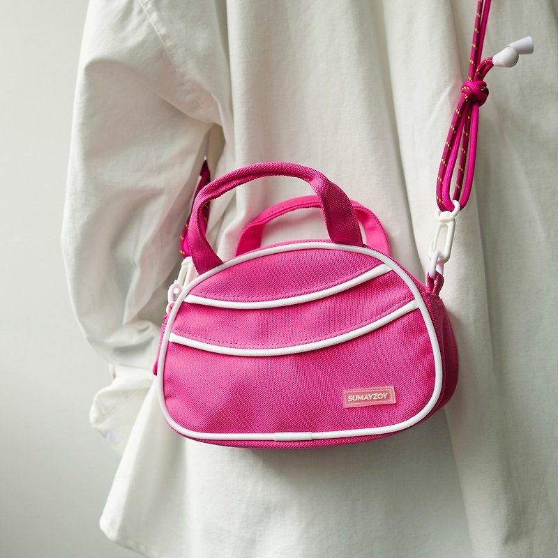 Handbag Women Messenger Bag Niche Sports Wind Cute Bowling Bag Sweetheart Pink - Messenger Bags & Sling Bags - Polyester Pink