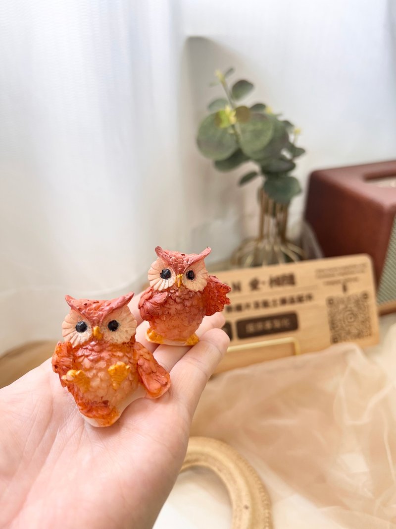 迷你貓頭鷹蠟製香氛蠟燭/ 香氛擺設 - 香氛蠟燭/燭台 - 蠟 咖啡色