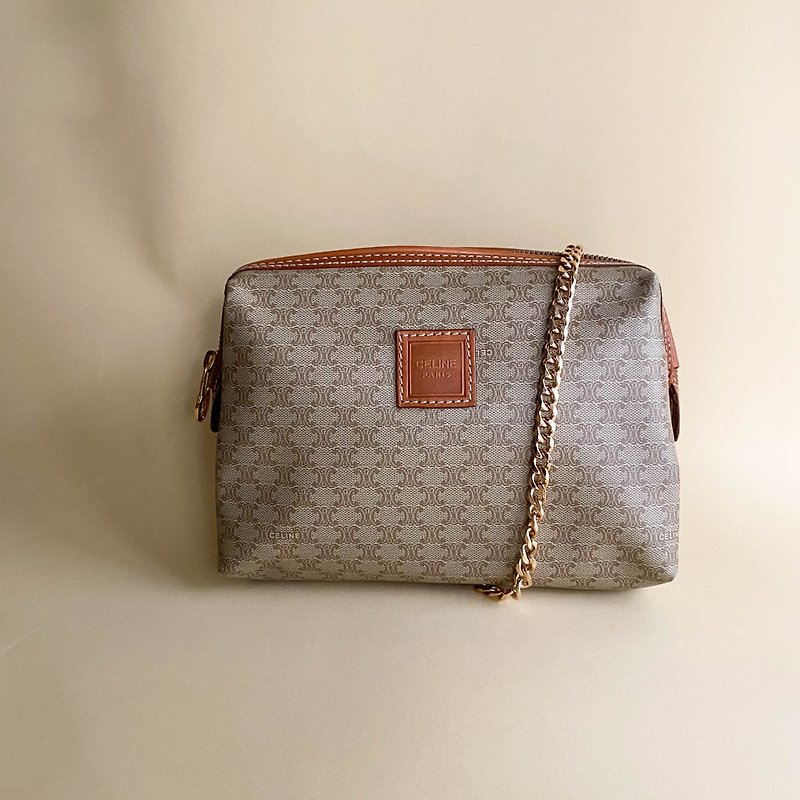 Second-hand bag Celine | Handbag | Hand bag | Side backpack | Cosmetic bag | Antique bag | Girlfriend gift - กระเป๋าถือ - หนังแท้ สีนำ้ตาล