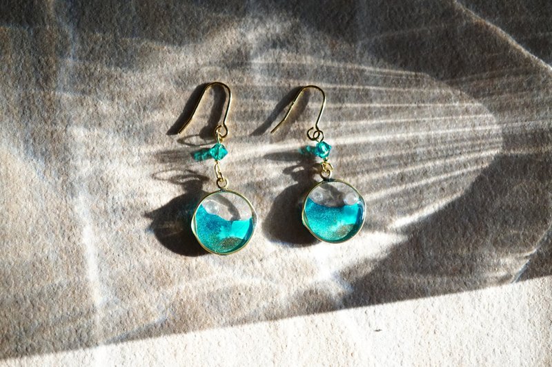 【瀨戶內海せとないかい No.7耳環】日製防敏材質|海藍|夏天|夾式 - 耳環/耳夾/耳骨夾 - 其他材質 透明