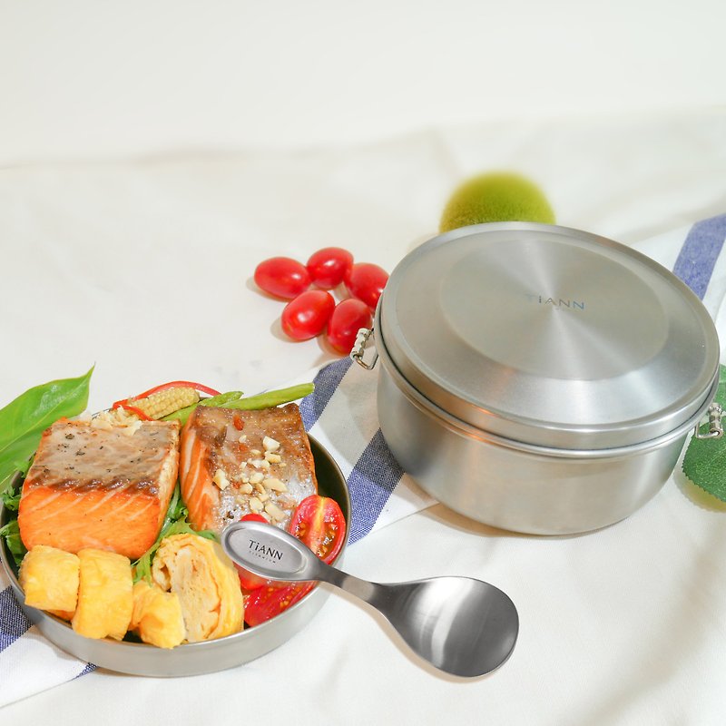 Titanium Lunch Box & Spoon Set - Lunch Boxes - Other Metals Silver