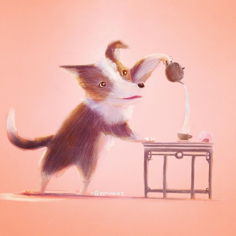 【Customized Gifts】 Funny Animals Illustration Gifts - ภาพวาดบุคคล - กระดาษ สึชมพู