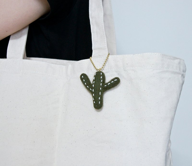 ขนแกะ เข็มกลัด สีเขียว - Cactus Small Ornament Changeable Brooch
