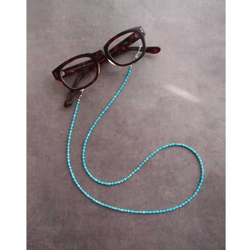 【Glasses Code】Magnesite Turquoise   2way グラスコード ネックレス兼用 眼鏡ホルダー - 項鍊 - 寶石 藍色