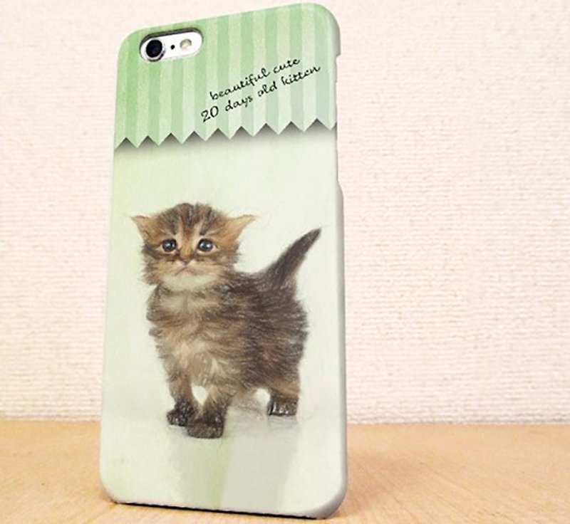 Free shipping ☆ 20-day-old cute kitten illustration smartphone case - Phone Cases - Plastic Gold