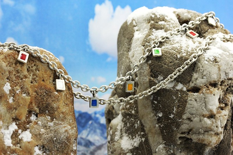 OHM Prayer Flag Necklace - 項鍊 - 銀 