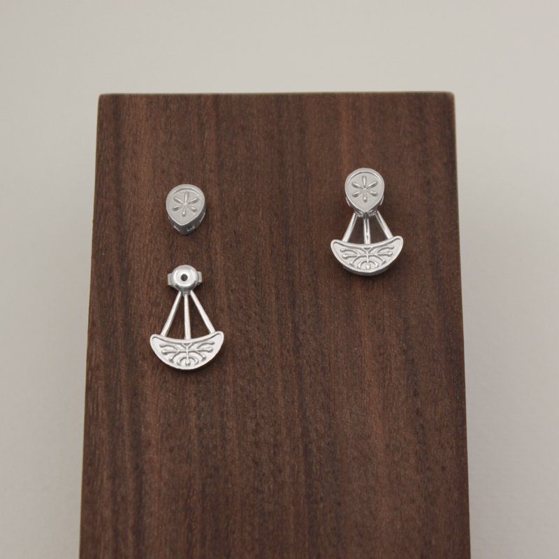 WADANG1405 E (2way) white - ต่างหู - เงินแท้ สีเงิน