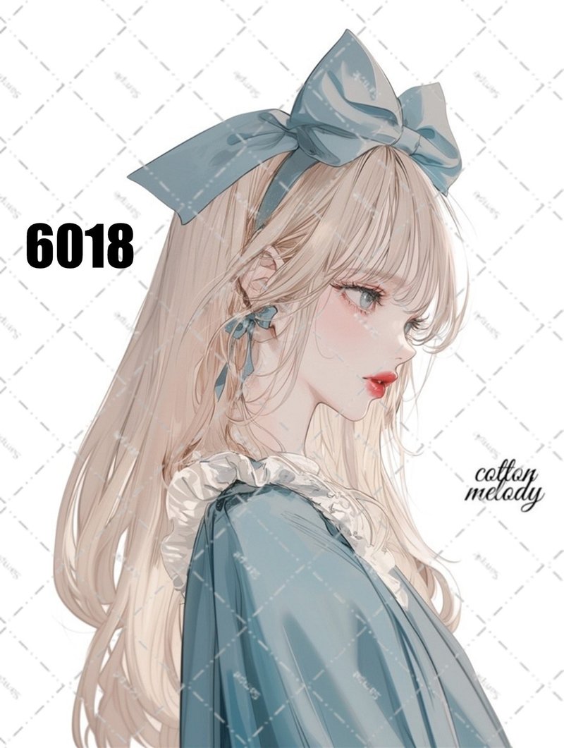 original sticker no.6018 人物ステッカー オリジナルステッカー 人物ステッカー 女の子ステッカー オリジナル人物ステッカー - 貼紙 - 紙 