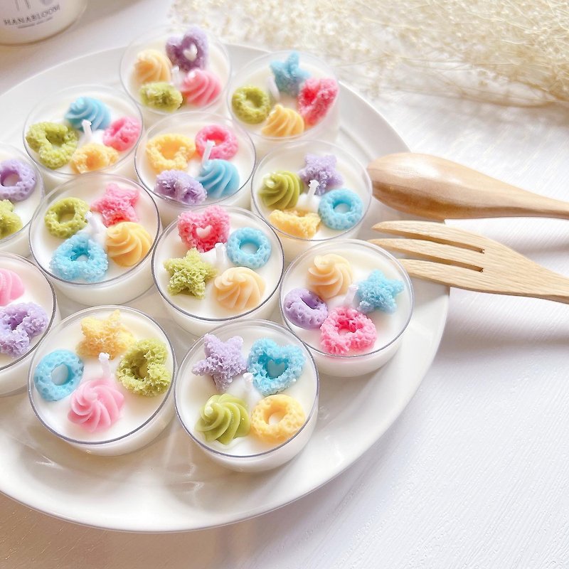 Yogurt Oatmeal Fragrance Tea Wax【Hanabloom】Birthday Gift/Wedding Small Things/Customized Gift - Candles & Candle Holders - Plants & Flowers 