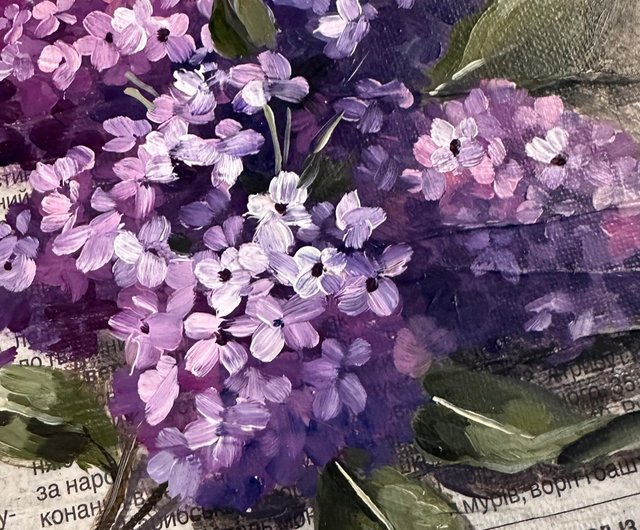 油絵 油彩 油彩画 絵 絵画 【白と紫のライラック】 油絵 油彩 油彩画 絵 絵画 【白と紫のライラック】 絵画 HR