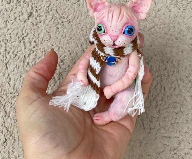 大人しいねこちゃん あまかっ グレー ぬいぐるみ テディベア ハンドメイド 海外作家様