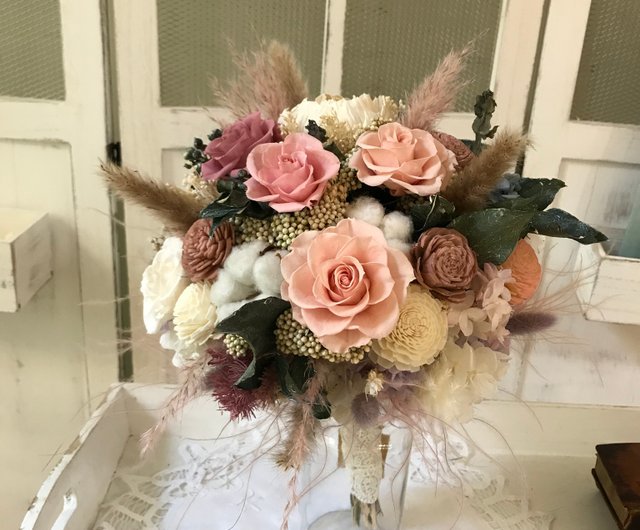 春のように暖かい。永遠の花、ドライフラワー、ウェディング