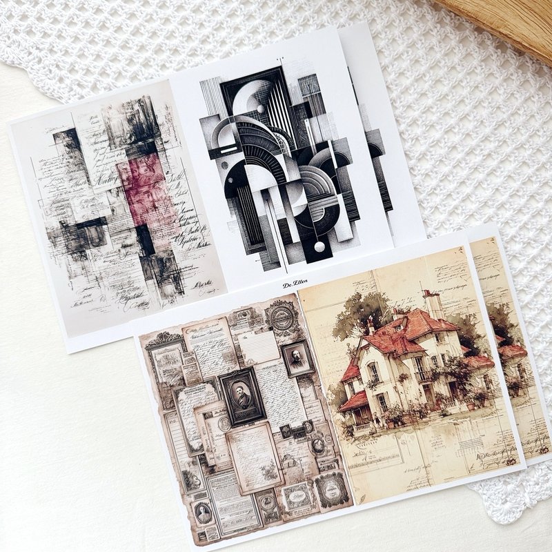 Z353 - MonoPastel Vintage background - 貼紙 - 紙 