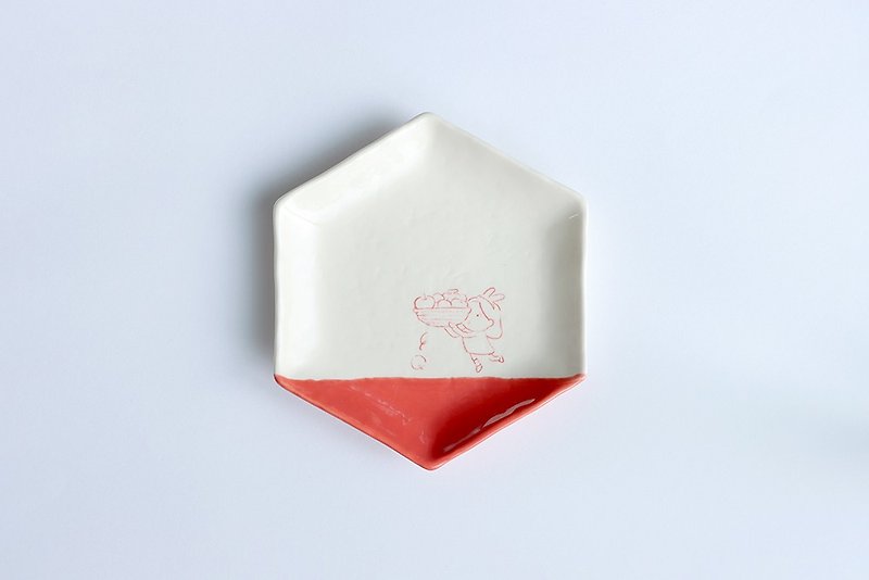 mmd / Plate / Scarlet / Ikegami Yoriyuki - จานเล็ก - ดินเผา สีแดง
