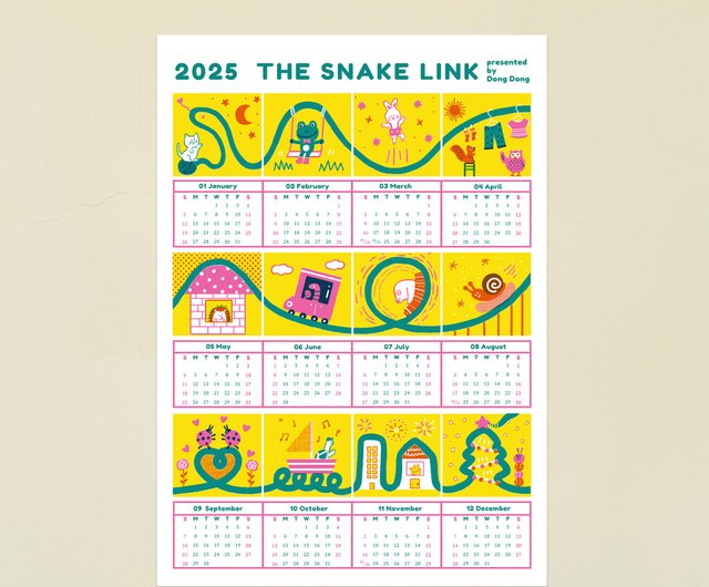 2025 The Line Link''line'' カレンダー ポスター/A3 穴印刷ポスター