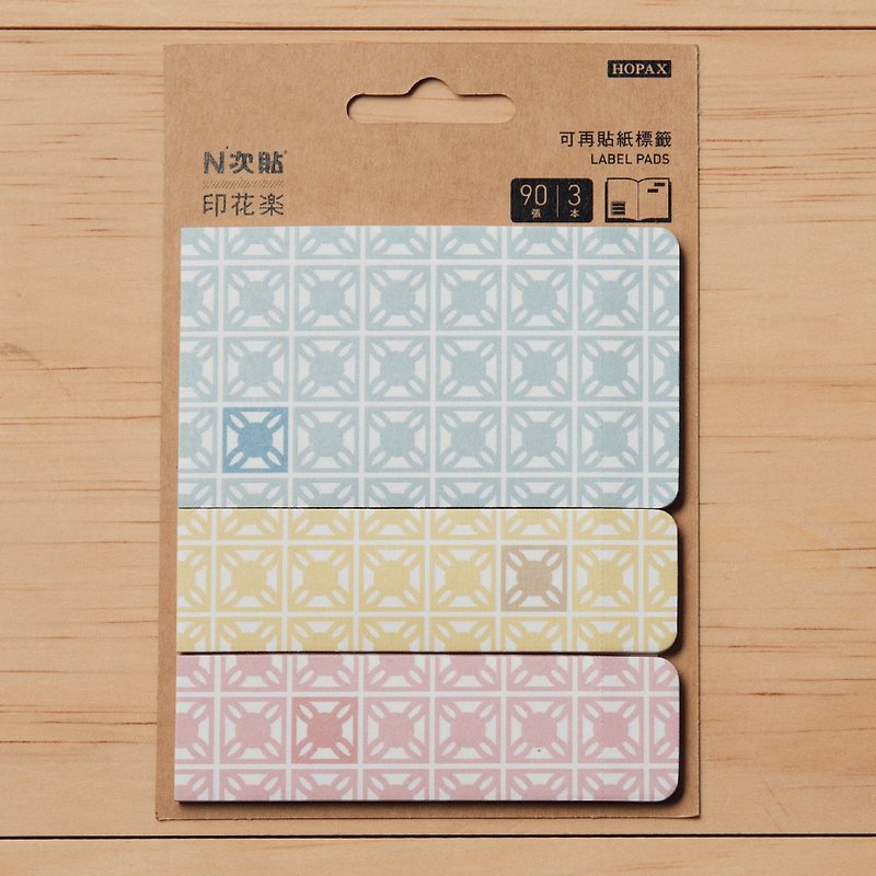 Label Pads/Old Cement Tile No.1/Multi-color - กระดาษโน้ต - กระดาษ หลากหลายสี