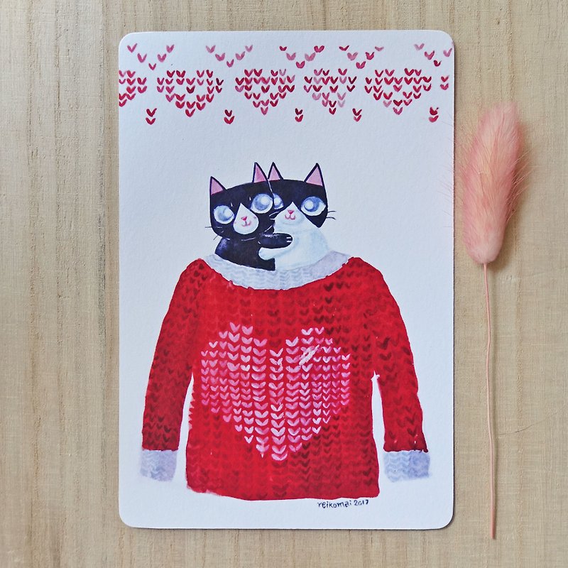hug meow, postcard - Cards & Postcards - Paper Red